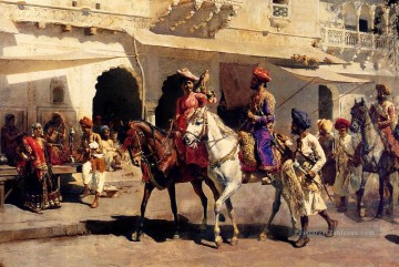 Partir pour la chasse à Gwalior Arabian Edwin Lord Weeks Peinture à l'huile